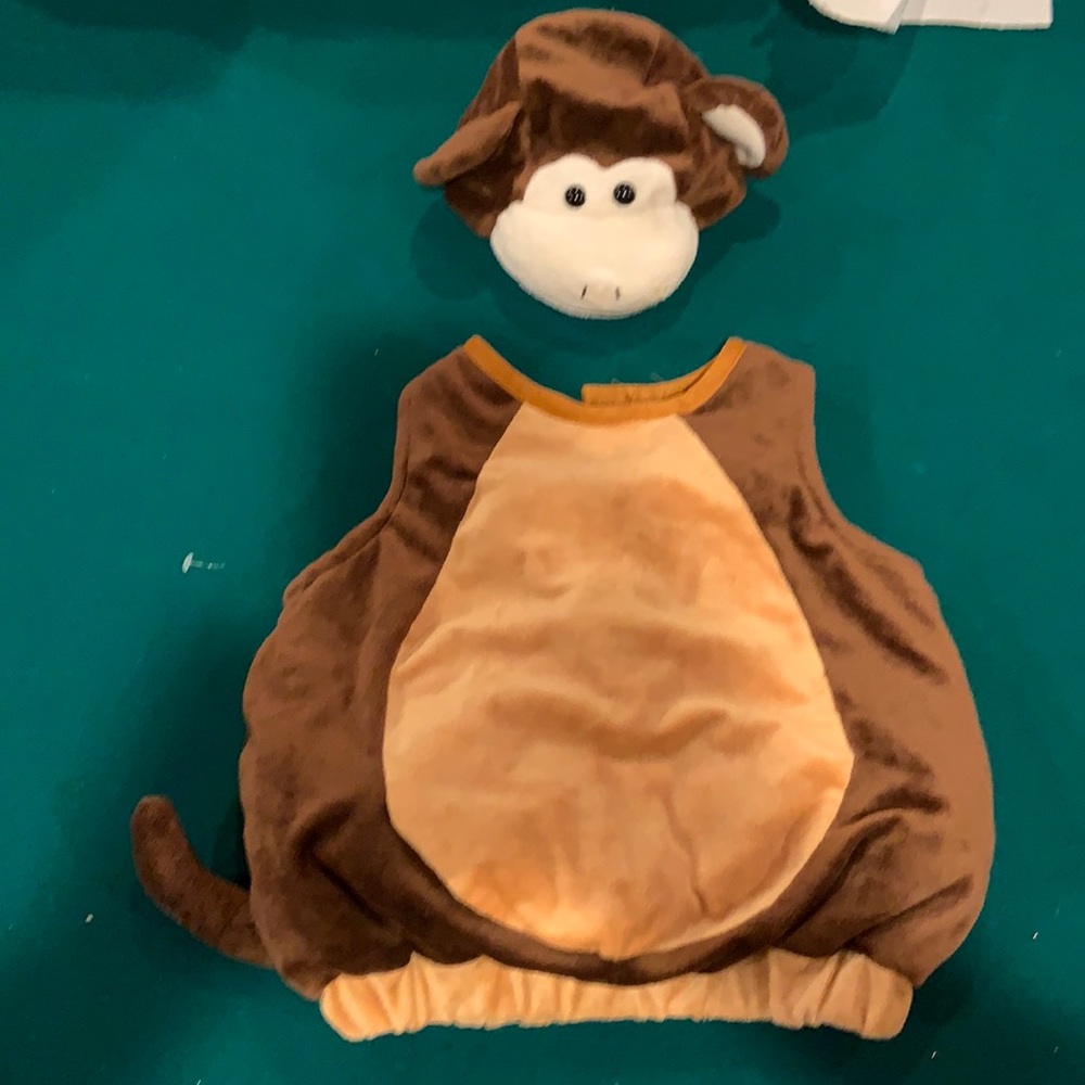 Monkey costume for 9 to 18 months, body, cap,tail